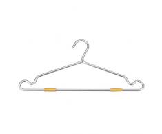 Metaltex 41 cm Aluminium Rock Hose Coat Kleiderbügel mit Anti-Rutsch Bar, zum Aufhängen Silber