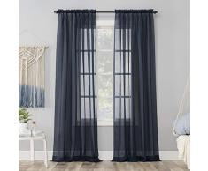 Nr.918 Voile Gardine Emily Sheer Nein. Vorhang aus Voile, transparent, 918 59 x 84 Panel Marineblau