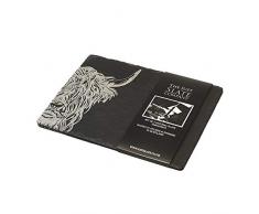 Just Slate Platzsets mit Highland-Kuh-Motiv, 2 Stück, Schwarz, 11cm x 11cm