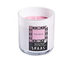 Spaas Duftkerze im Glas mit Aluminiumdeckel, Paraffinwachs, Rosenblush, 95 mm x 105 mm