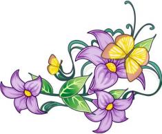 Indigos 4051719801255 Wandtattoo ME020 Schmetterling Blume Hibiskus Ranke Tribal 60 x 49 cm