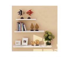 WUDENHOM Wandregal, 3 Stück, Holz, hängend, Aufbewahrungsregale für Zuhause, Büro, Schule, Deko 11.8/15.7/19.7 * 4.7 * 0.47inch Weiß F (11,8/15,7/19,7 x 4,7 x 0,47).