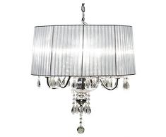 Beaumont 5Â Licht, Schatten Kronleuchter, Glas, silber
