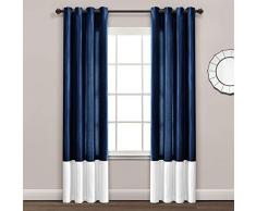 Lush Decor Vorhang-Set für Wohnzimmer, Esszimmer, Schlafzimmer, 137 x 213,4 cm, Weiß/Marineblau