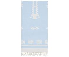 Cacala Tree of Life Serie Exklusives Pestemal Handtuch - saugfähiges echtes türkisches Badetuch - Patentiertes Design - Anatolische Motive - Öko-TEX zertifiziert - 100 % Baumwolle - 94 x 180 cm Traditionell 37.4 x 70.8 blau
