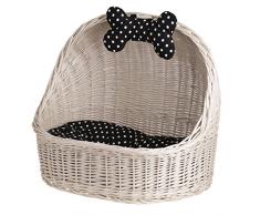 e-wicker24 Hundekorb/Katzenkorb aus Weide, Korb, beige, 60 x 46 x 48 cm