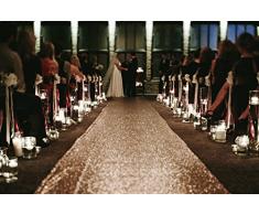 TRLYC 61 cm by 15 ft Pailletten Gang Läufer Brautschmuck Teppich Indoor Outdoor 48Inchx15FT Rose Gold