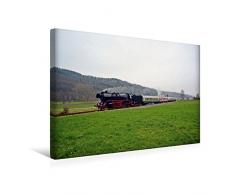 Premium Textil-Leinwand 45 x 30 cm Quer-Format Feuer Wasser Kohle - Dampflokomotiven der Deutschen Reichsbahn | Wandbild, HD-Bild auf Keilrahmen, Fertigbild auf hochwertigem Vlies, Leinwanddruck von Wolfgang Gerstner