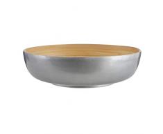 Premier Housewares Kyoto Silberne SalatSchüssel mit hochgezogenen Kanten, Bambus, 30x30x8