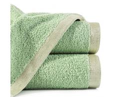 Eurofirany Lenore Handtuch Baumwolle Glänzende Bordüre Weich Muster Dick Set 3-er Pack, Mint, 70X140cm