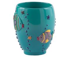 Gedy Dori Zahnputzbecher, Kunstharz, türkis, 8,5 x 8,5 x 10,5