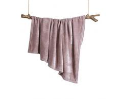 COCOPLAY Ultra weiche Flanell-Fleece-Überwurfdecke für Bett, Couch, Auto, Büro, Camping, Reisen und Geschenke Throw（50 x 60） Hellrosa Farbe