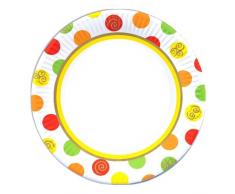 Papstar Pappteller / Einwegteller bunt, rund Balls (10 Stück), Durchmesser 23 cm, aus 100% Frischfaserkarton, biologisch abbaubar, FSC-zertifiziert lebensmittelecht, #11288