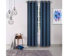 Kelvin Lonnie Verdunkelungsvorhang, zweiteilig, 38 x 84, Marineblau