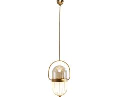 Kare Design Hängeleuchte Swing Jazz Oval, elegante Hängelampe für das Wohnzimmer in der Farbe Messing, moderne Lampe als Eyecatcher, (H/B/T) 102x24x17cm