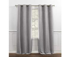 Chaps Melody Raumverdunkelung Solide strukturierte Ösenvorhang 38x96 dunkelgrau
