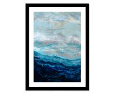 Casa Fine Arts Kunstdruck, Wasserfall-Landschaft, modern, abstrakt, Archivdruck, 24,5 x 86,4 cm, mattschwarzer Rahmen