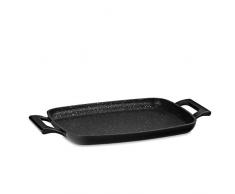 Kela 12220 Grillplatte für den Herd, Antihaftbeschichtung, Aluminium, Induktionsgeeignet, 29 x 23 x 3 cm, Stella Nova