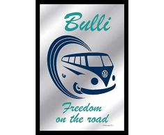 empireposter - Volkswagen - Bulli Freedom Van - GröÃe (cm), ca. 20x30 - Bedruckter Spiegel, NEU - Beschreibung: - Bedruckter Wandspiegel mit schwarzem Kunststoffrahmen in Holzoptik -