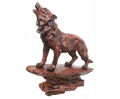 Ebros Geschenk Kunstholz Wildlife Natur Nacht Mond Heulender Wolf Figur Timberwolves Sammlerstatue Mystic Animal Totem Geist Tanzt mit Wölfen Skulptur Home Decor