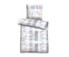 biberna 0636038 Mako-Satin Bettwäsche Garnitur mit Kopfkissenbezug (Baumwolle) 1x 135x200 cm + 1x 80x80 cm, Niagara