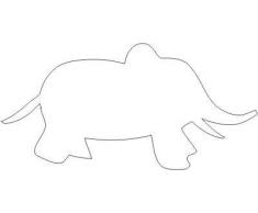 INDIGOS 4250380554662 Wandtattoo w050 Elefant Afrika 96 x 47 cm, weiß