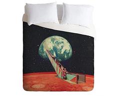 Society6 Frank Moth Time to Go Home King Schmusetuch und 2 Kissenbezüge, Set King Mehrfarbig