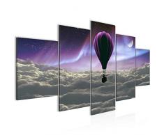Bilder Luftballon über Nordlicht Wandbild Vlies - Leinwand Bild XXL Format Wandbilder Wohnung Deko Kunstdrucke - MADE IN GERMANY - Fertig zum Aufhängen 608153b