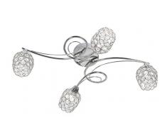 Alaska Oaks Lighting Deckenleuchte, poliert, mit Chrom-Finish, mit Lampenschirmen aus Glas