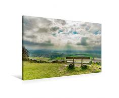 Premium Textil-Leinwand 90 x 60 cm Quer-Format Hesselberger Bank mit Panoramablick | Wandbild, HD-Bild auf Keilrahmen, Fertigbild auf hochwertigem Vlies, Leinwanddruck von Tina Rabus