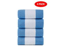 Turquoise Textile Türkisches Strandtuch, Cabana-Streifen, groß, 100% türkische Baumwolle, 76,2 x 152,4 cm 4 Pack hellblau