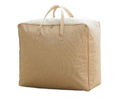 IWEIK Mehrzweck-Reisetasche feuchtigkeitsbeständig, faltbar, Reisetasche für Kleidung, Bettdecke, Tagesdecke, Kissen, Decke 70L beige