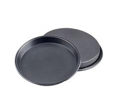 Kslongiolmz 2 Küche Metall Pizzateller Rund Backen Modell Pizza Shop DIY Backen Tools Antihaft-Backform Chassis Bakeware Pfannen 8inch Schwarz