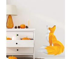 Sticker Origami | Wandaufkleber Fuchs - Tapete Dekoration Raum und Wohnzimmer | 40 x 40 cm