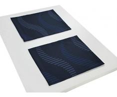 Wirth Tischset Lupara 2er Pack, Polyester, Blau, 40 x 35 cm, 2-Einheiten