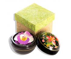 Seifenblume in Mangoholzbox, handgemacht, 8 x 8 x 8 cm, in Geschenkbox