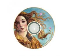 Goebel 66900556Die Geburt der Venus Künstler Teelicht, Porzellan, Bunt, 15 x 15 x 3,5 cm