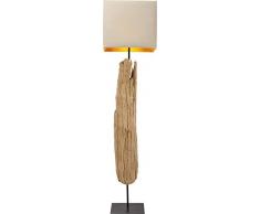 Kare Design Stehleuchte Samoa, Stehlampe aus Indonesischem Treibholz, Wohnzimmerlampe, Standleuchte, Standlampe, Braun-Beige (H/B/T) 150x30x30cm