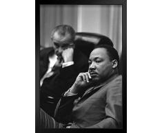 Martin Luther King Jr und Lyndon Johnson Foto-Poster, 30,5 x 45,7 cm 14x20 inches Framed Poster