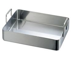 DE BUYER Bräter aus Edelstahl, rechteckig, mit Griffen, Edelstahl, grau, 62,4 x 49,5 x 16,2 cm