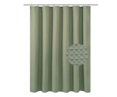 Barossa Design Stoff Duschvorhang Waffel 71Wx66L(Short) graugrün