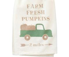 Primitives by Kathy Hand Lettered Fall-Inspired Geschirrtuch, Farm Fresh Kürbisse, 28 x 28-Inch