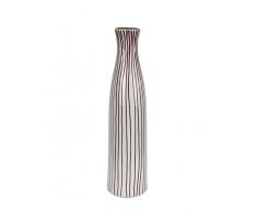 Benzara Decorative Bottle Shaped Ceramic, Brown and White Vasen, Keramik, braun/weiß