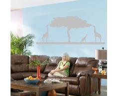 INDIGOS 4052166119412 Wandtattoo w559 Afrika / Steppe, Giraffe Wandaufkleber 80 x 33 cm, silber