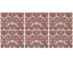 Pimpernel Platzsets Strawberry Dieb rot, Holz, Mehrfarbig, klein, 6 Stück