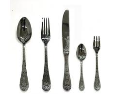 MEPRA Due Tablett, Casablanca ORO Nero Besteck-Set, 30 Stück