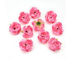 Seidenblumen in Großhandel Kunstblumen Köpfe Kunstblumen 5 cm Seide Rosen Kopf Hochzeit Party Home Dekoration DIY Kranz Scrapbook Basteln Kunstblumen 30 Stück/Lot 4 cm Rose