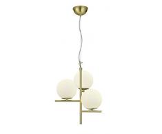 Trio Leuchten Pure Pendelleuchte, Metall, Messing matt