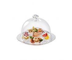 Vidivi Vetri delle Venezie Rialto Kuchenplatte, Glasglocke, Schale und Löffel, 4 Einheiten