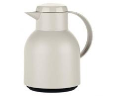 Emsa F4010400 Samba Isolierkanne (1 Liter, Quick Press Verschluss, 12h heiß, 24h kalt) puder-grau